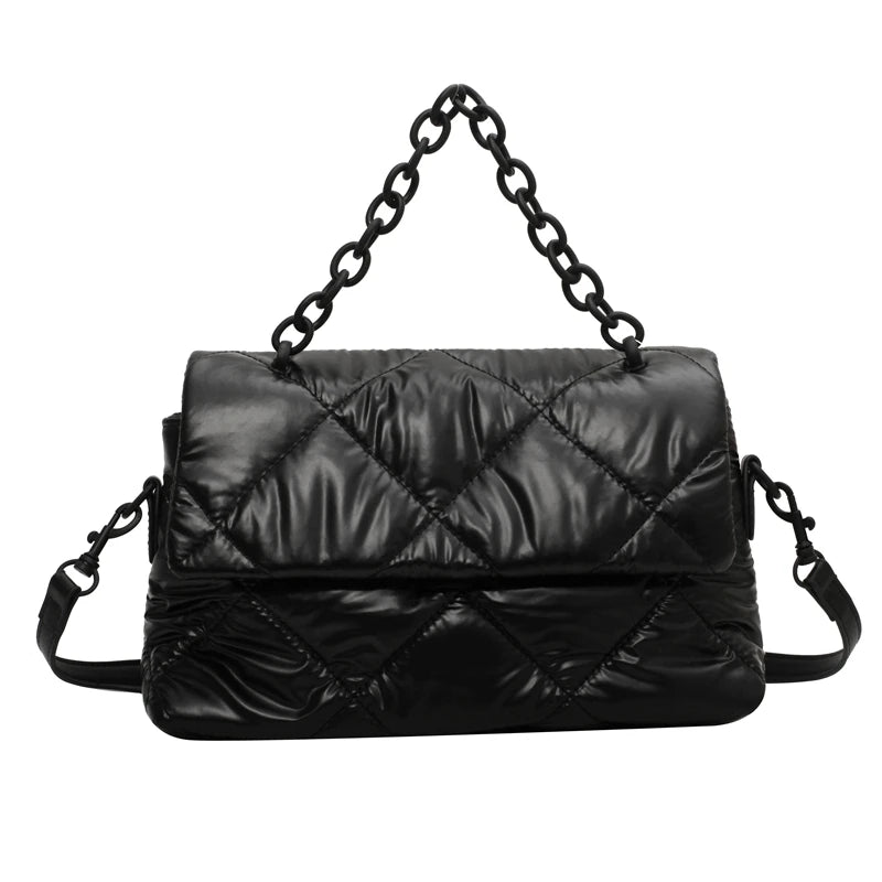 Lingge Acrylic Chain Padded Crossbody Bag Winter