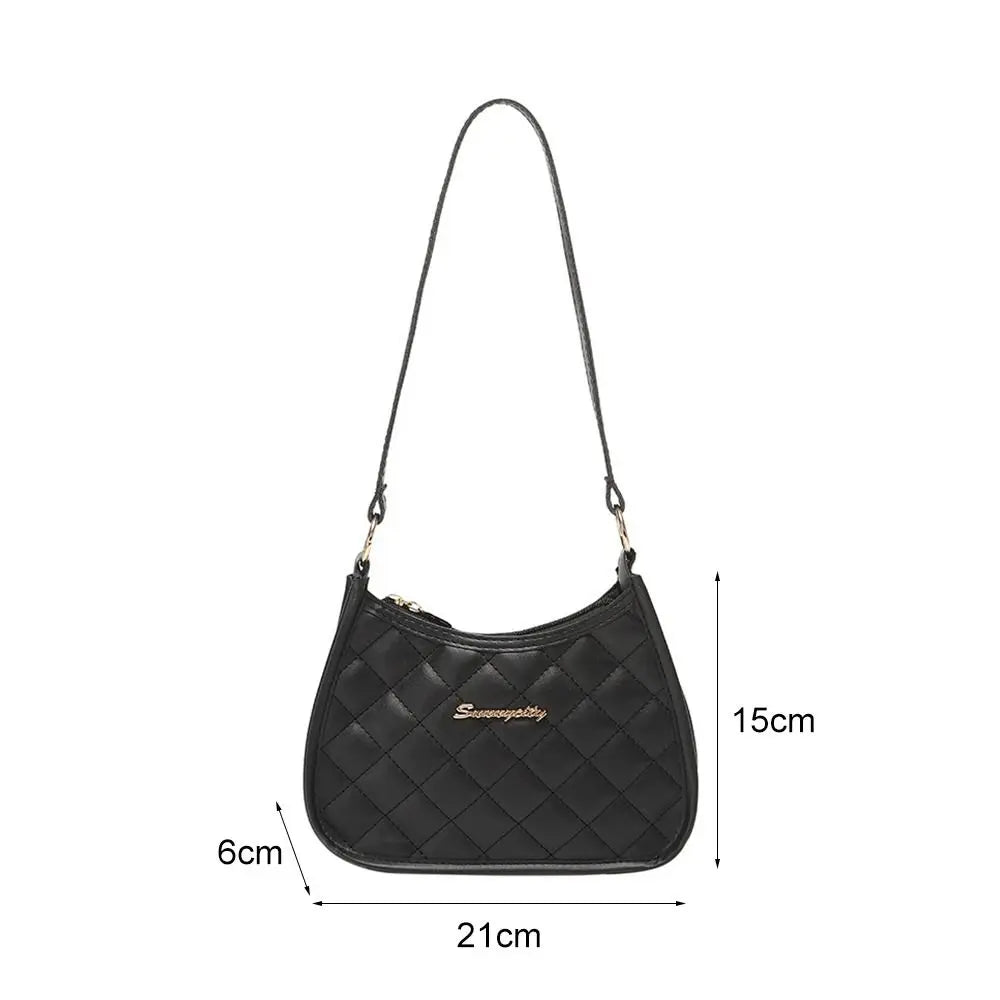 Lingge Embroidery Small Shoulder Bag Tote Messenger Underarm Bag