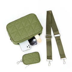 Lingge Leather Crossbody Bag For Women Solid Handbag and Purse