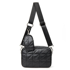 Lingge Leather Crossbody Bag For Women Solid Handbag and Purse