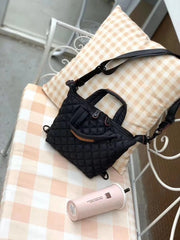 Lingge Quilted Crossbody Bag Nylon Shoulder Large Tote Sac