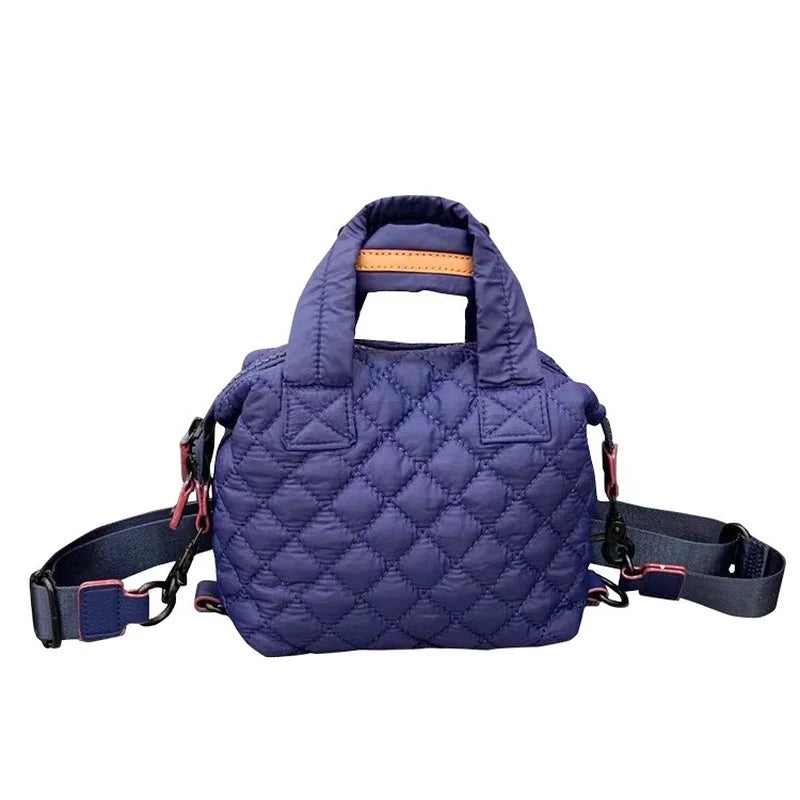 Lingge Quilted Crossbody Bag Nylon Shoulder Large Tote Sac
