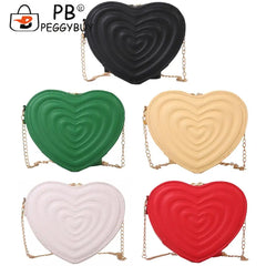 Love Hearts Mini Shoulder Bags for Women Leather Tote Crossbody Bags