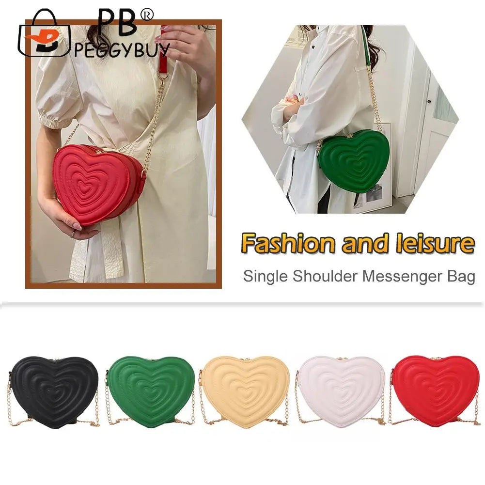 Love Hearts Mini Shoulder Bags for Women Leather Tote Crossbody Bags