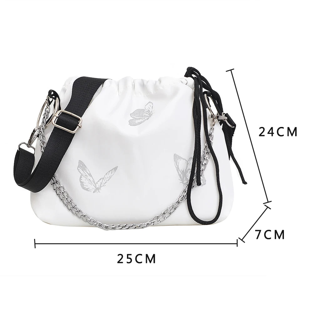 Butterfly Pattern Messenger Bag Chain Shoulder Pouch