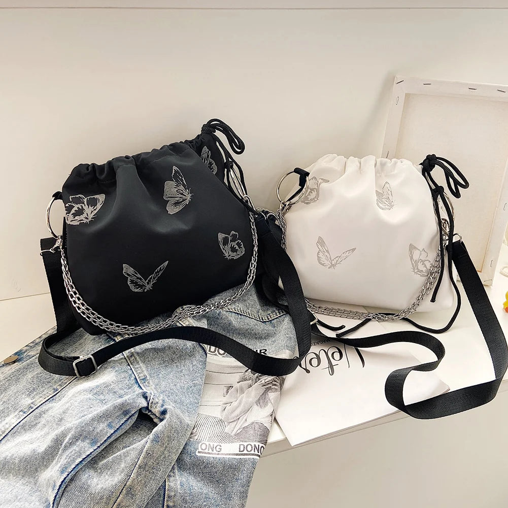 Butterfly Pattern Messenger Bag Chain Shoulder Pouch