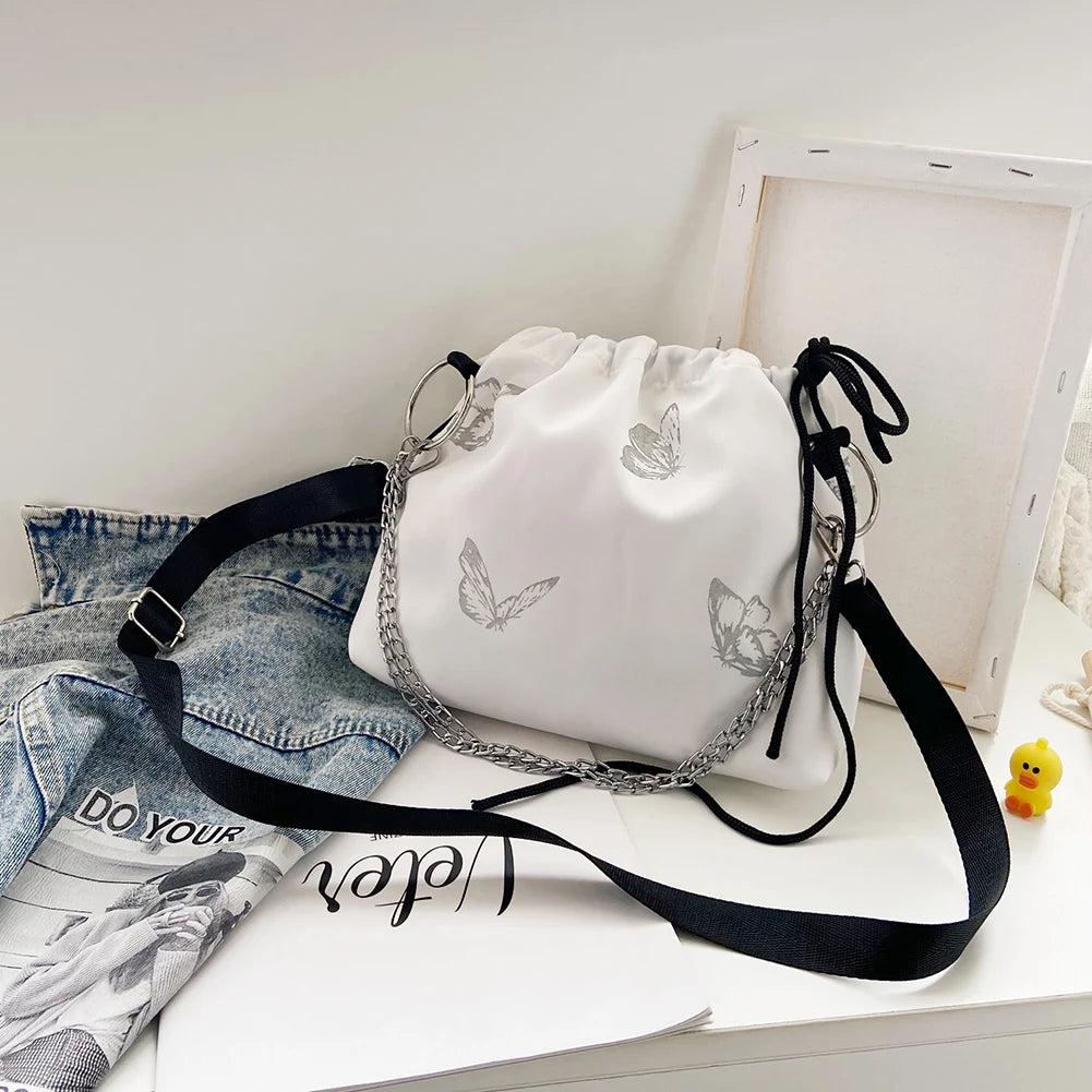 Butterfly Pattern Messenger Bag Chain Shoulder Pouch