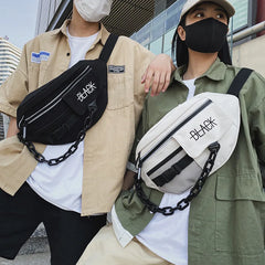 Luminous Chest Bag Couple Chain Waist Bags Men Shoulder Package