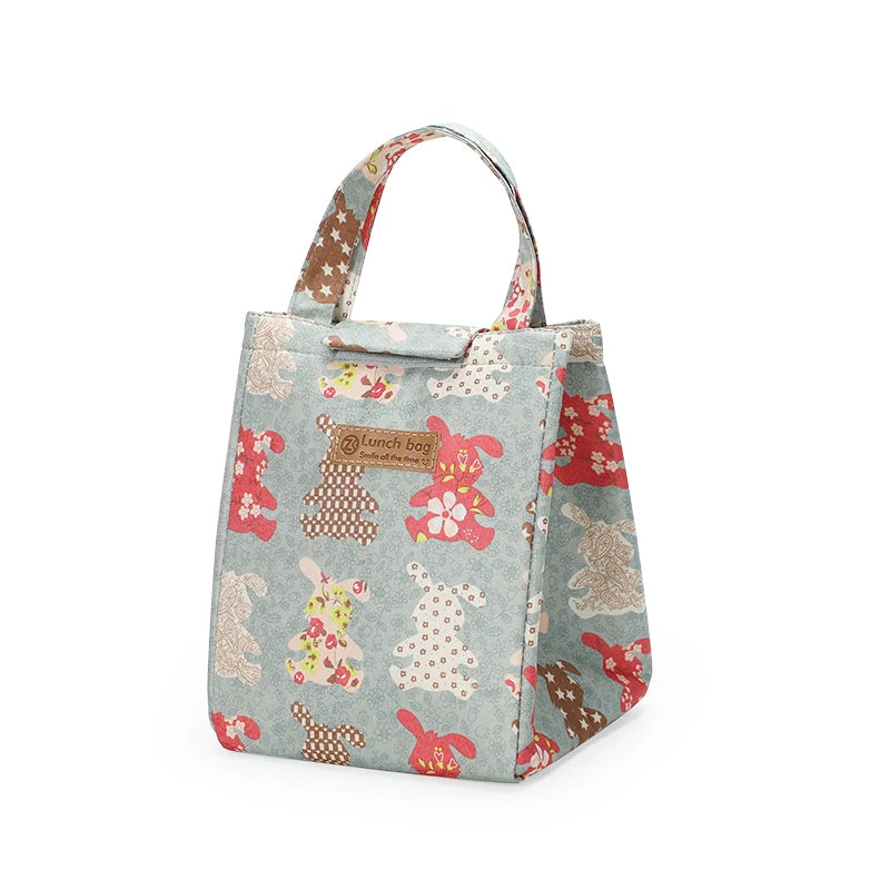 Insulated Lunch Bag Lovely Cat Multicolor Hand Pack Picnic Travel