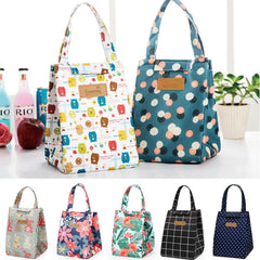 Insulated Lunch Bag Lovely Cat Multicolor Hand Pack Picnic Travel