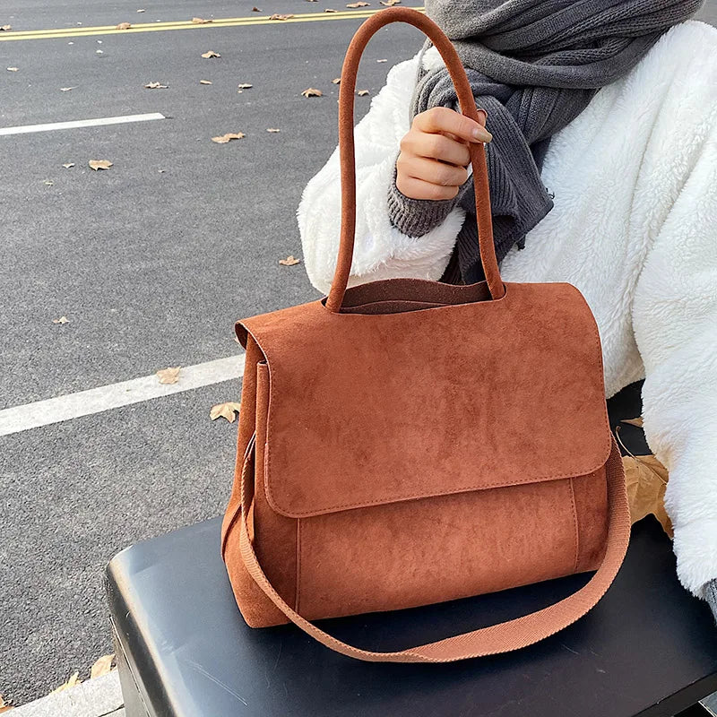 Large Capacity Women Bags suede Leather Crossbody Bags Ladies Shoulder Bag