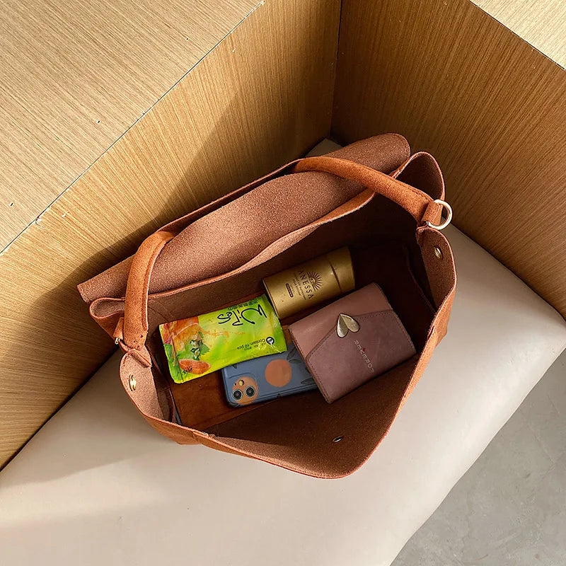 Large Capacity Women Bags suede Leather Crossbody Bags Ladies Shoulder Bag
