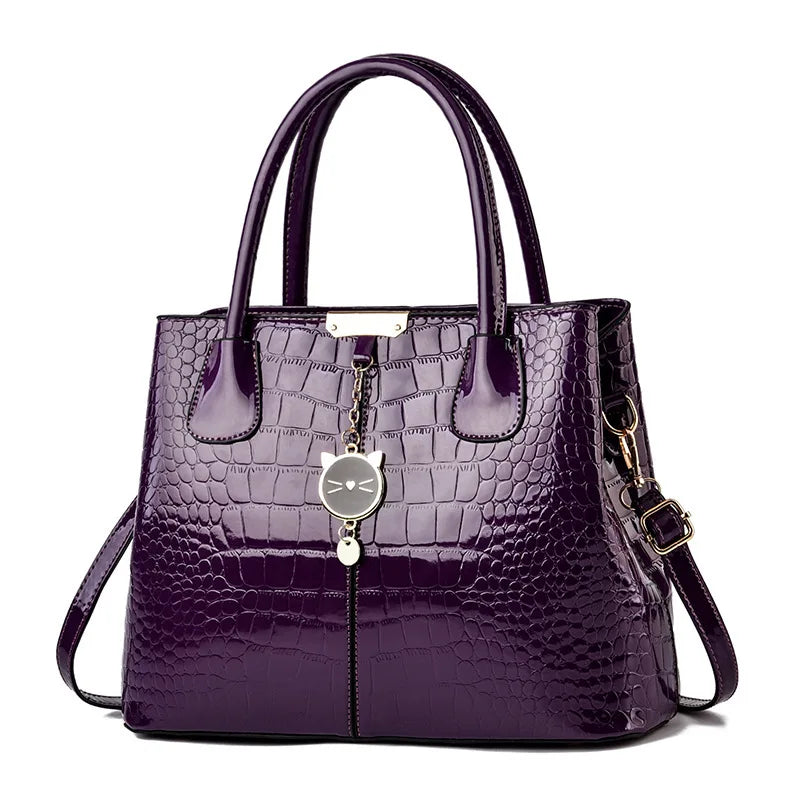 Stone Print Leather Handbag Large Capacity One-shoulder Crossbody Bag