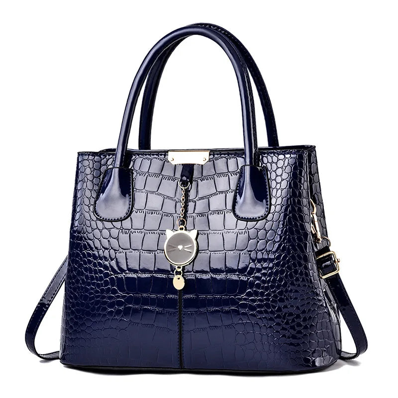 Stone Print Leather Handbag Large Capacity One-shoulder Crossbody Bag