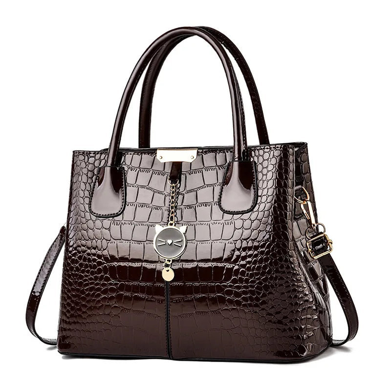 Stone Print Leather Handbag Large Capacity One-shoulder Crossbody Bag