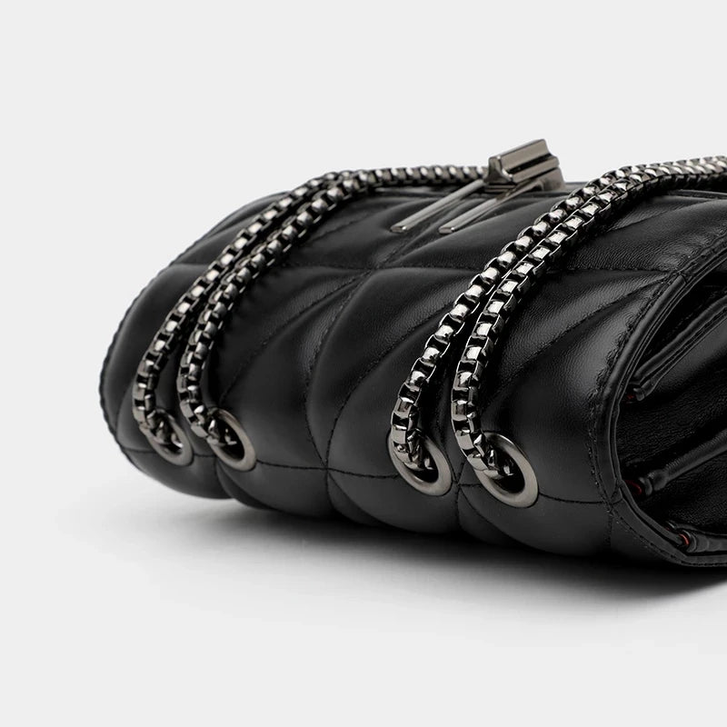 Leather Chain Crossbody Bags For Women Handbags Purses Small Shoulder