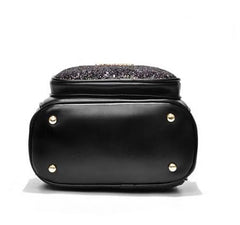 Women Soft Leather Backpack Double Zipper Shoulder Bag Small Outdoor Travel Tote