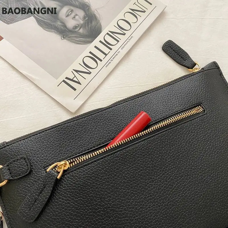 Leather Envelope Clutch Bag for Women