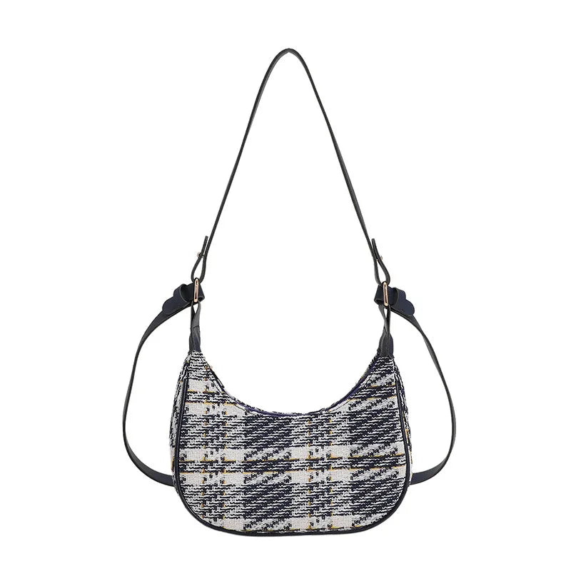 Plaid Underarm Shoulder Bags PU Leather Women Handbag Totes