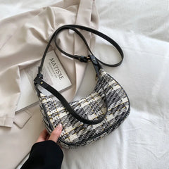 Plaid Underarm Shoulder Bags PU Leather Women Handbag Totes