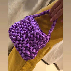 Silk Rope Knot Woven Bag Evening Clutch Beach Handbag