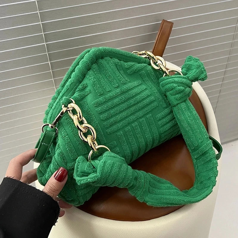 Women Towel Embossed Crossbody Bags Ladies Party Clutch