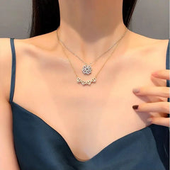 Magnetic Heart Necklace Four Leaf Clover Pendant Female Jewelry