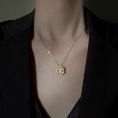 Magnetic Heart Necklace Four Leaf Clover Pendant Female Jewelry