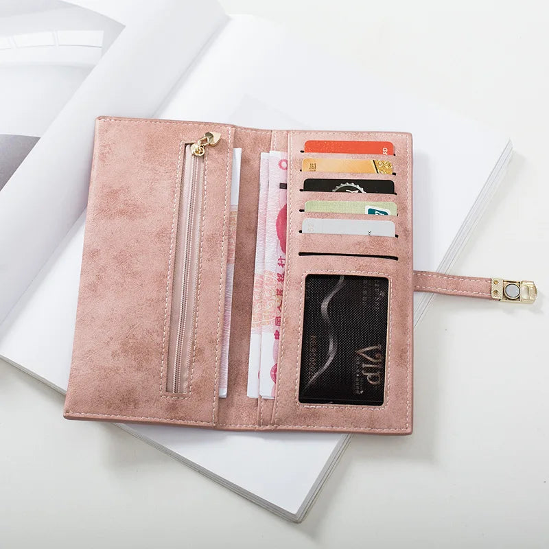 Matte Wallet Women's Long Colorful Ladies Clutch