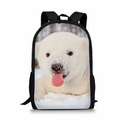 Wolf Print Student Book Bag for Boys
