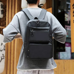Men's Leather Laptop Backpack for School College