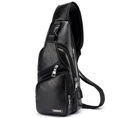 Men Casual Shoulder Bag Crossbody Travel USB Charge Pack Chest Bag