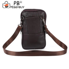 Men Leather Small Waist Bag Casual Crossbody Fanny Packs