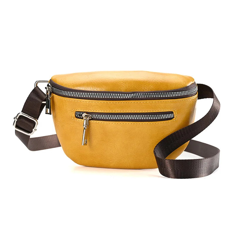 Men Leather Waist Pack Travel Organizer Waist Belt Mobile