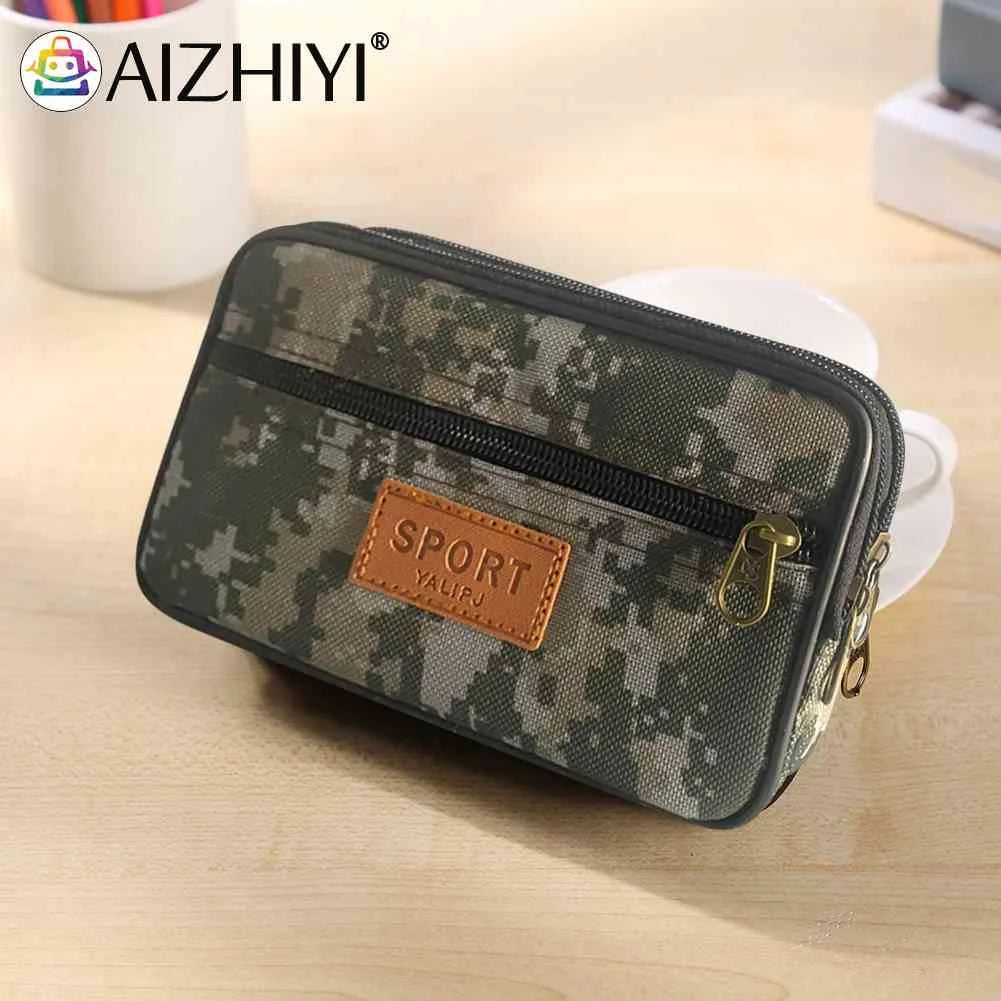 Men Multi-function PU Leather Fanny Waist Bag