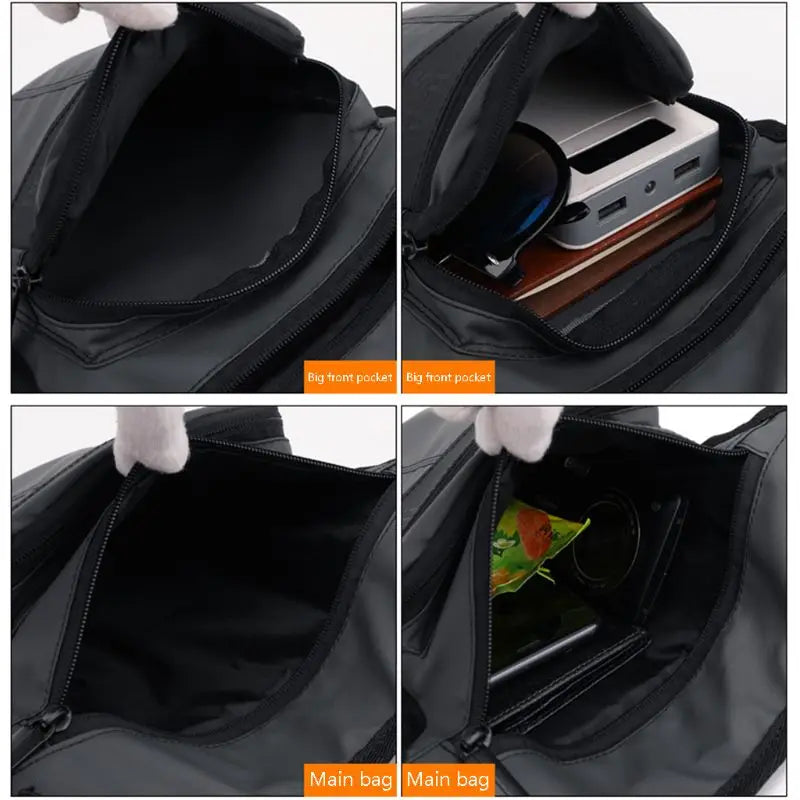 Men Nylon Motorcycle Hip Belt Waist Fanny Pack Riding Travel Shoulder Crossbody