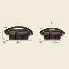 Men PU Leather Waist Bag Multi-pocket Shoulder Bag