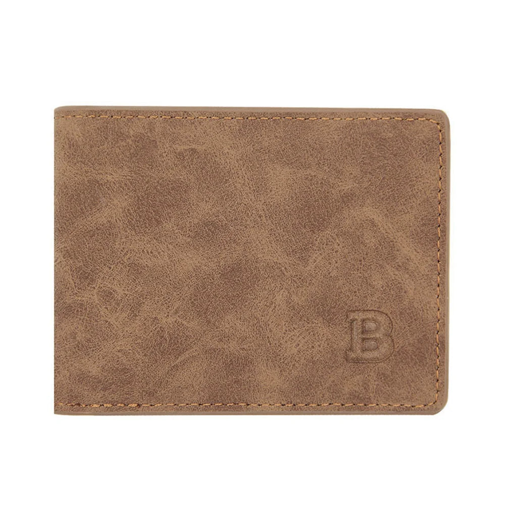Men Wallets Matte Retro Wallets for Man PU Leather Short Wallet