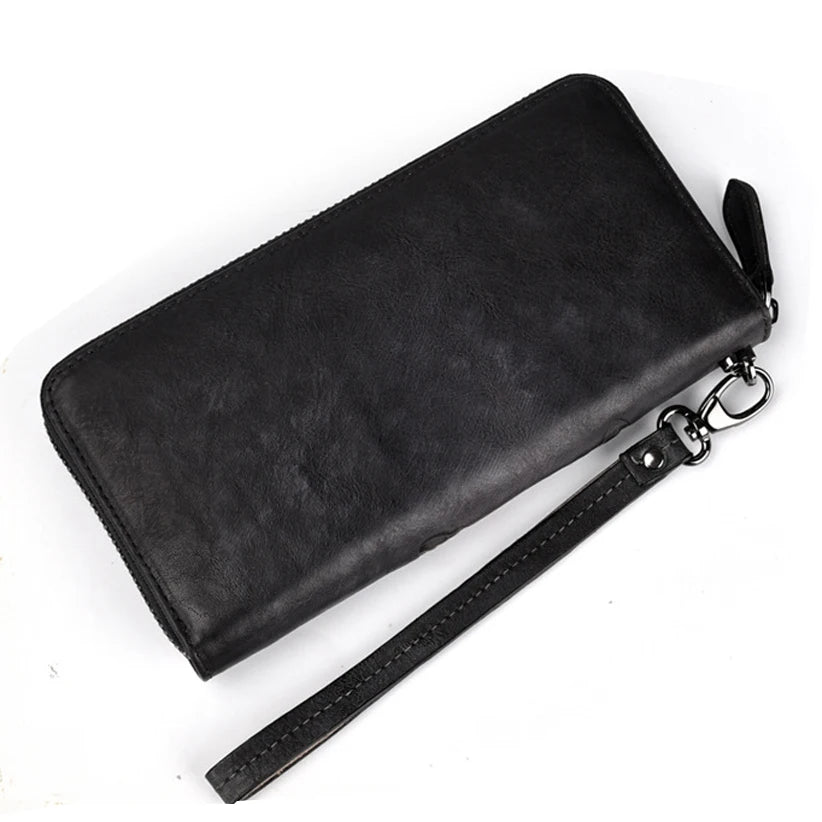 Long Leather Flower Clutch Wallets for Men Women