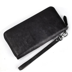 Long Leather Flower Clutch Wallets for Men Women