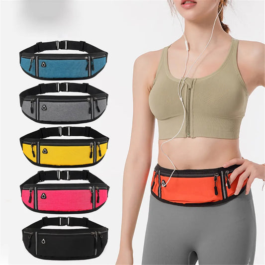 Reflective Strip Waist Bag for Outdoor Sports and Travel