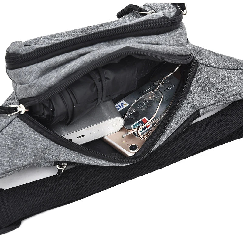 Canvas Waist Bag Fanny Pack Purse Phone Belt Bag Outdoor Travel Phone Bag