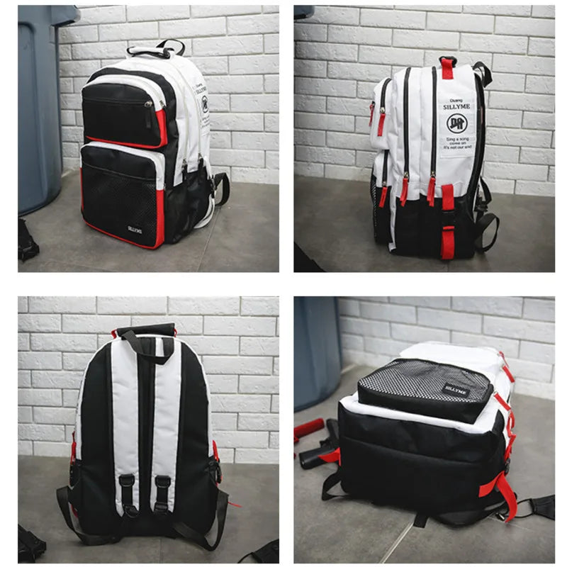 Men's Large Capacity School Backpack with Multiple Pockets