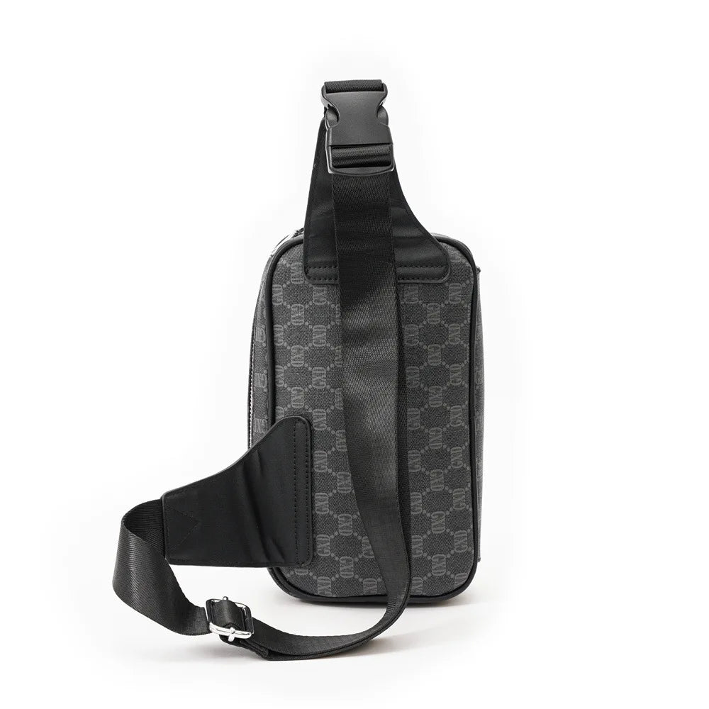 Men's Leather Crossbody Chest Pack Street Sling Bag