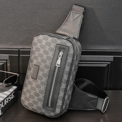 Men's Leather Crossbody Chest Pack Street Sling Bag