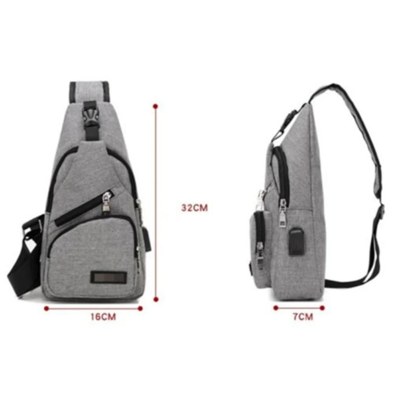 Men's Canvas Sling Pack Chest Crossbody Bag