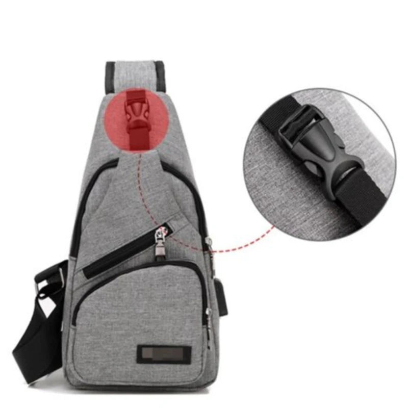 Men's Canvas Sling Pack Chest Crossbody Bag