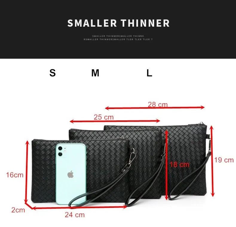 Men's Large Capacity Soft PU Wallet Envelope Bag Business Leisure