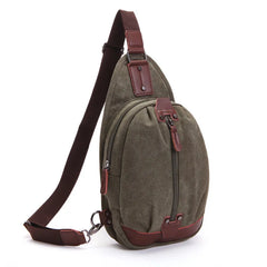 Men's Canvas Chest Bag Cross body Shoulder Bag Retro Messenger