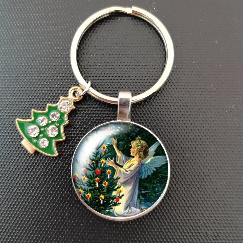 Santa Claus Keychain Christmas Bell Key Holder